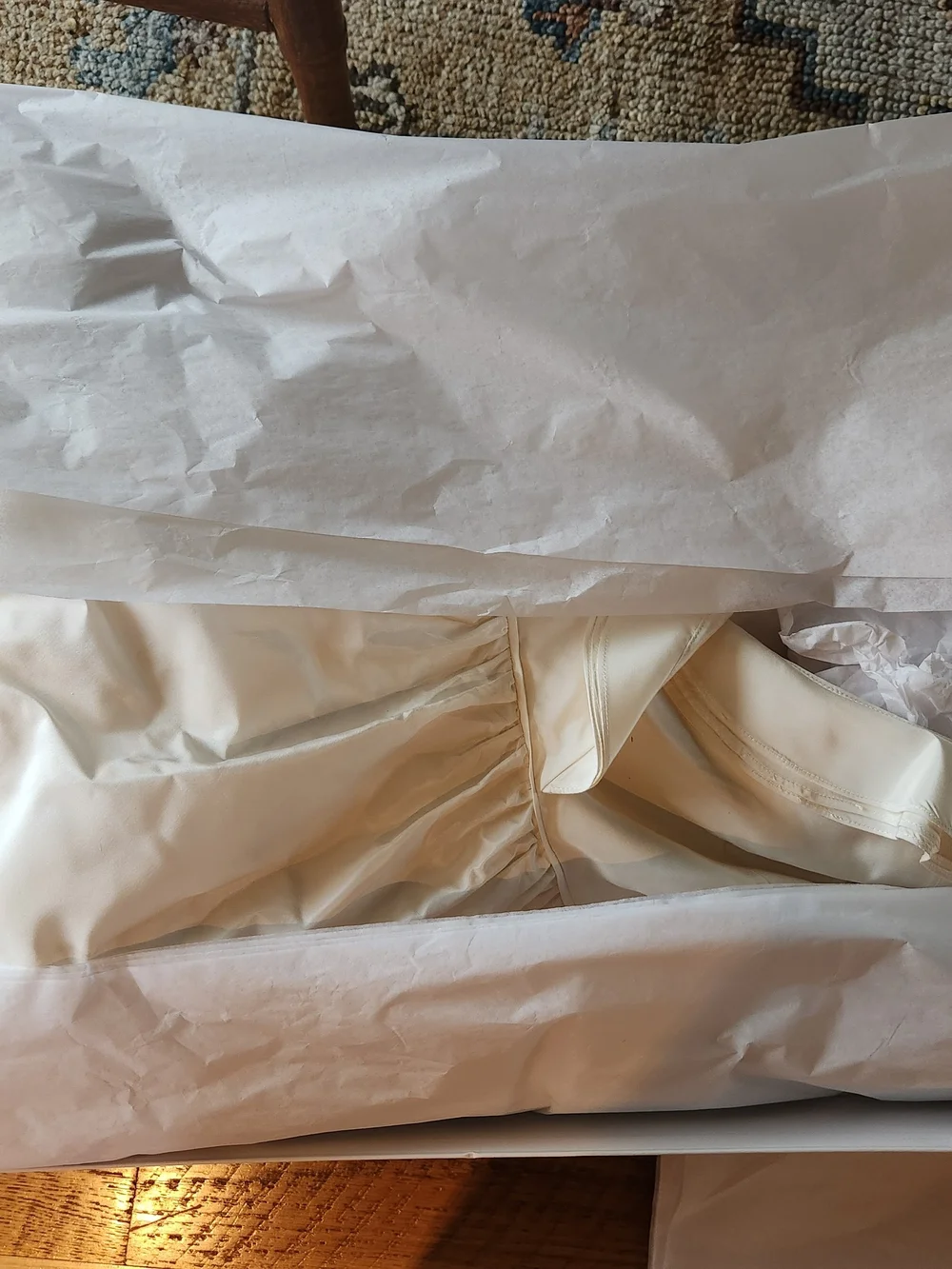 J. Crew Ivory Satin V-Neck Wedding Dress